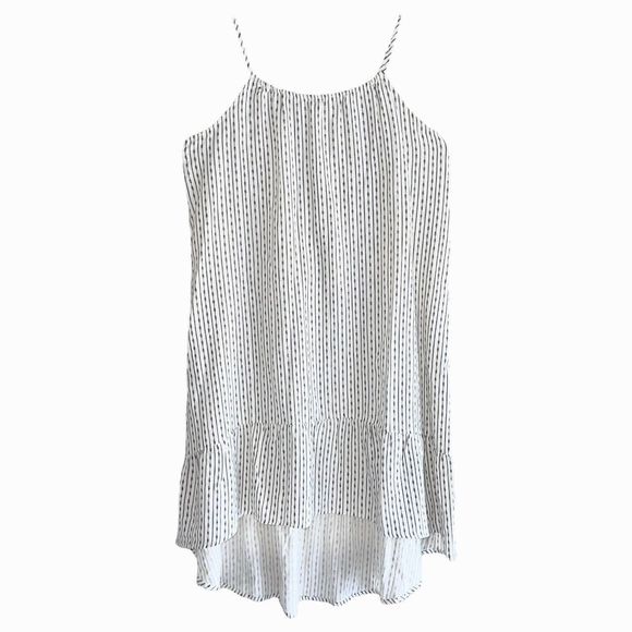 Old Navy Sleeveless Dress Plus Size 14 16 Minimalist High Low Hem Black Cream - Picture 1 of 10